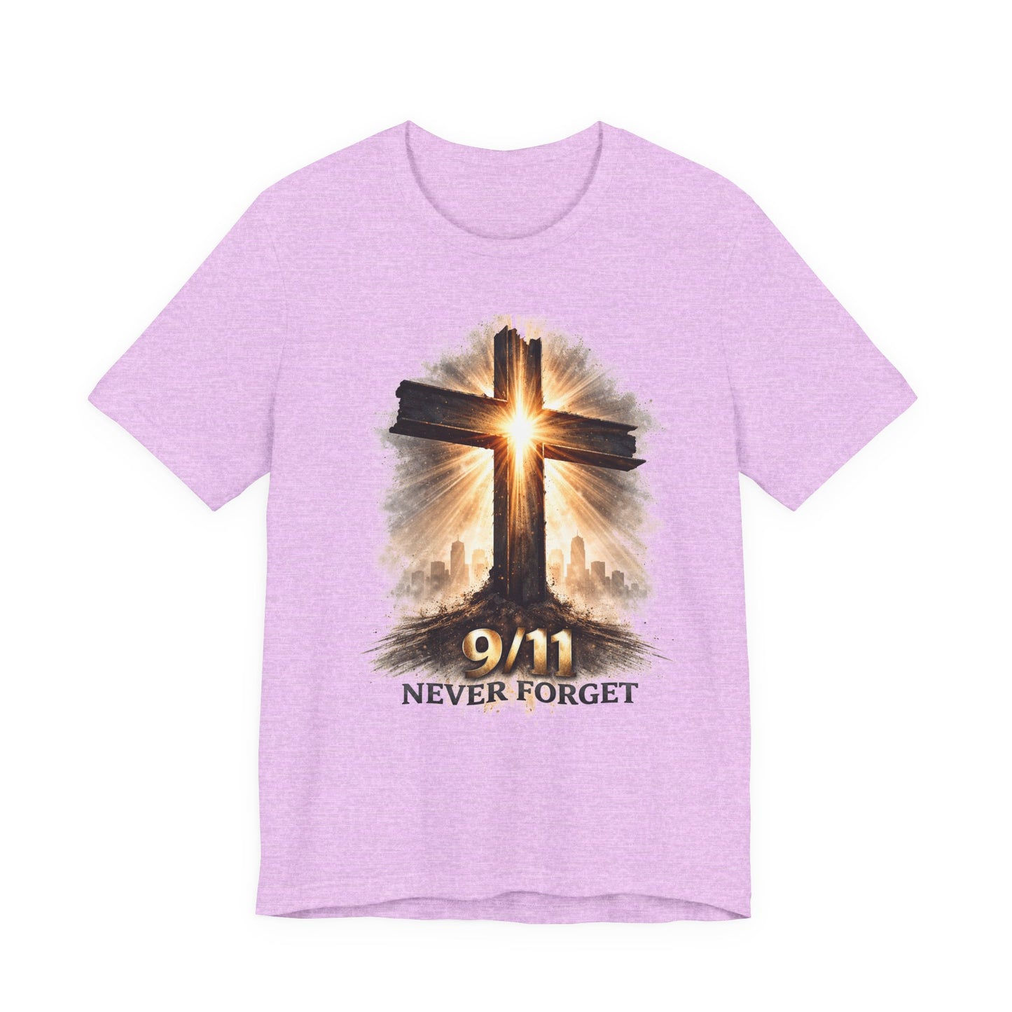 9/11 Never Forget T‑Shirt - Cross Memorial Tee