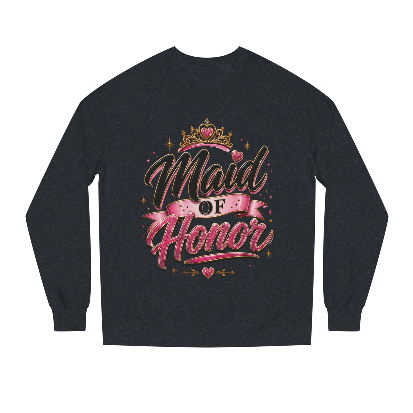 Maid of Honor Sweatshirt — Pink Script Bridal Party Crewneck