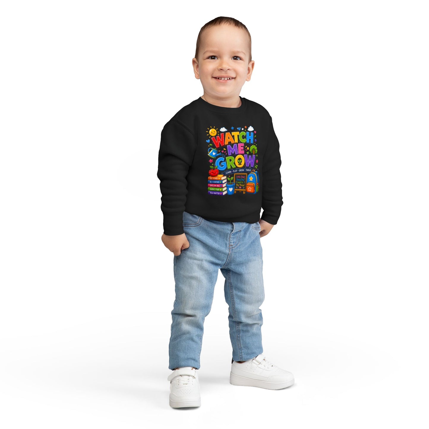 Toddler Sweatshirt — "Watch Me Grow" Back-to-School Kids Pullover