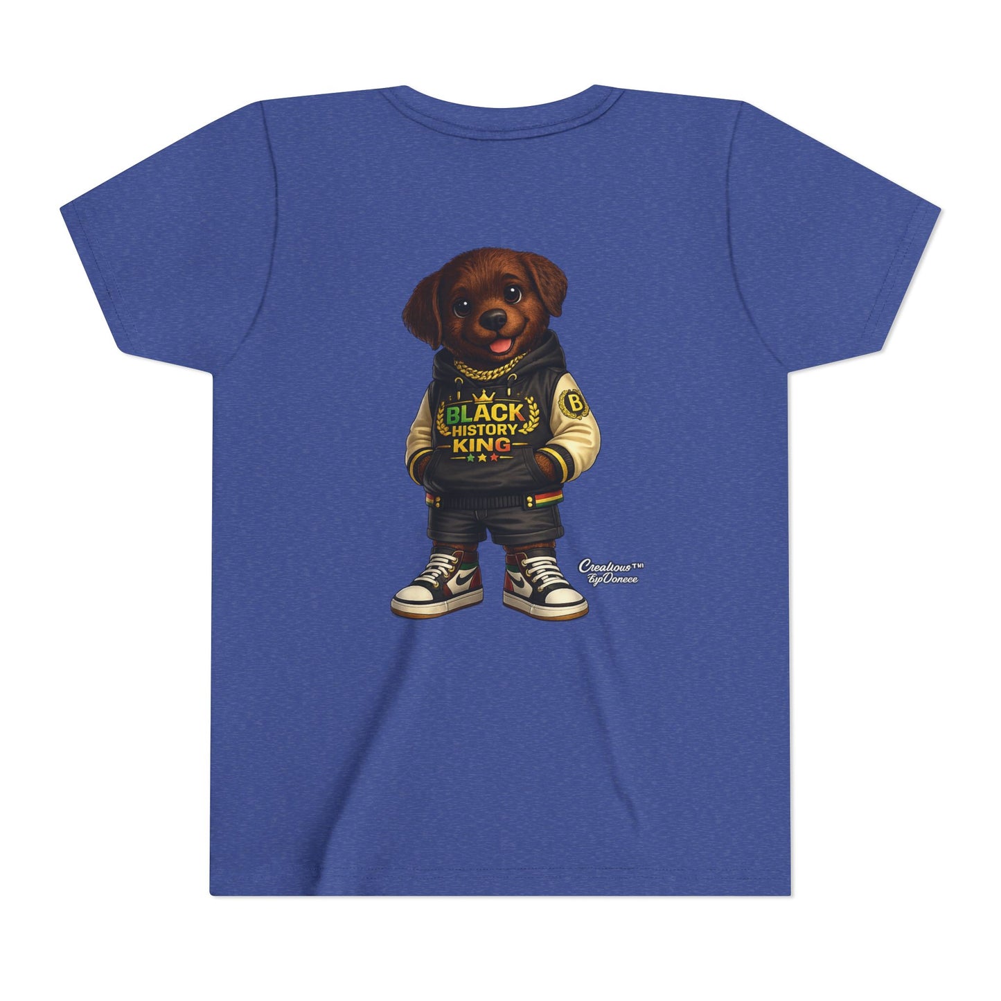 Youth Tee — 'Black History King' Puppy Graphic Shirt