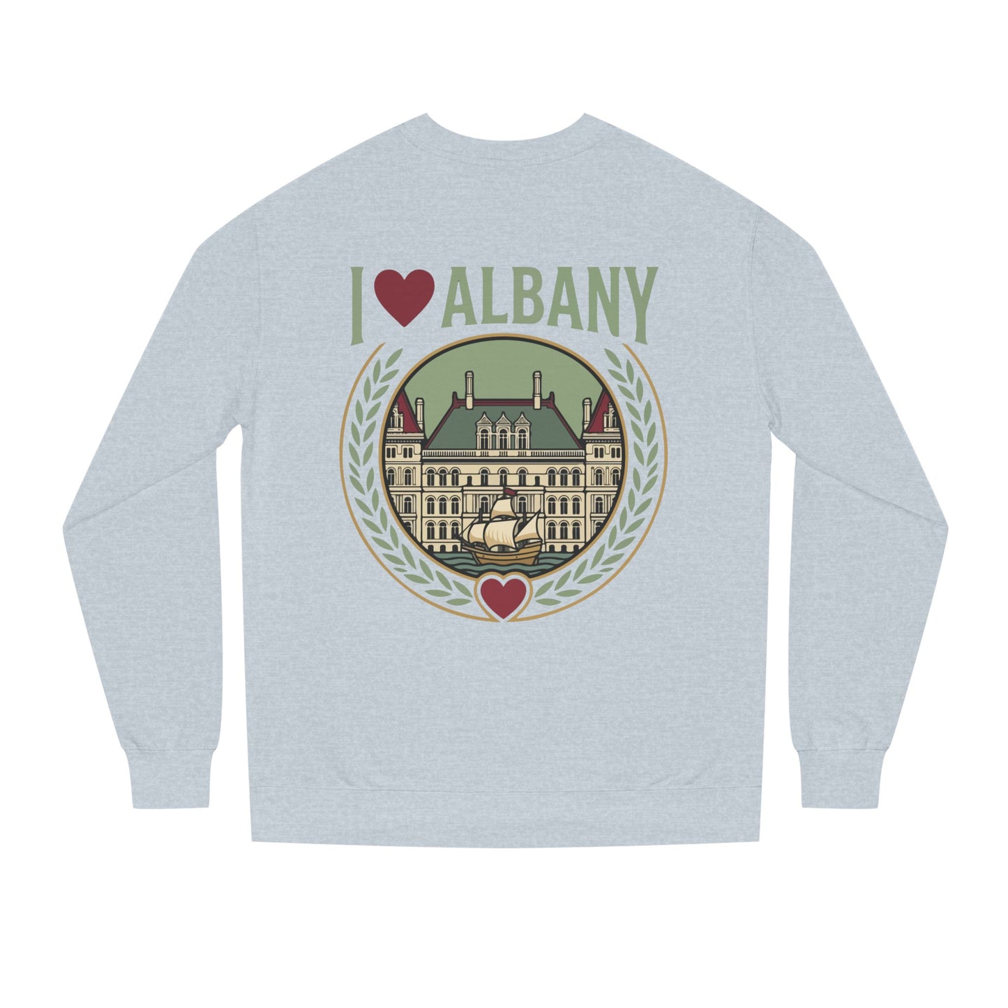 Albany Heart Crewneck Sweatshirt — I  Albany City Landmark Design