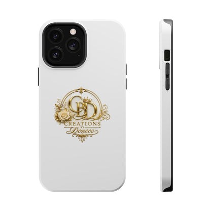 Magnetic Impact-Resistant Phone Case — Gold Floral Crest Logo