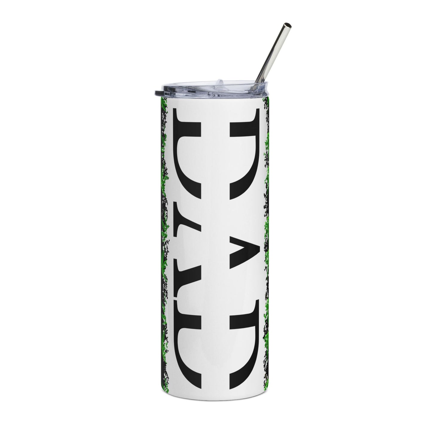 20oz Stainless Tumbler with Green Cannabis Leaf Pattern