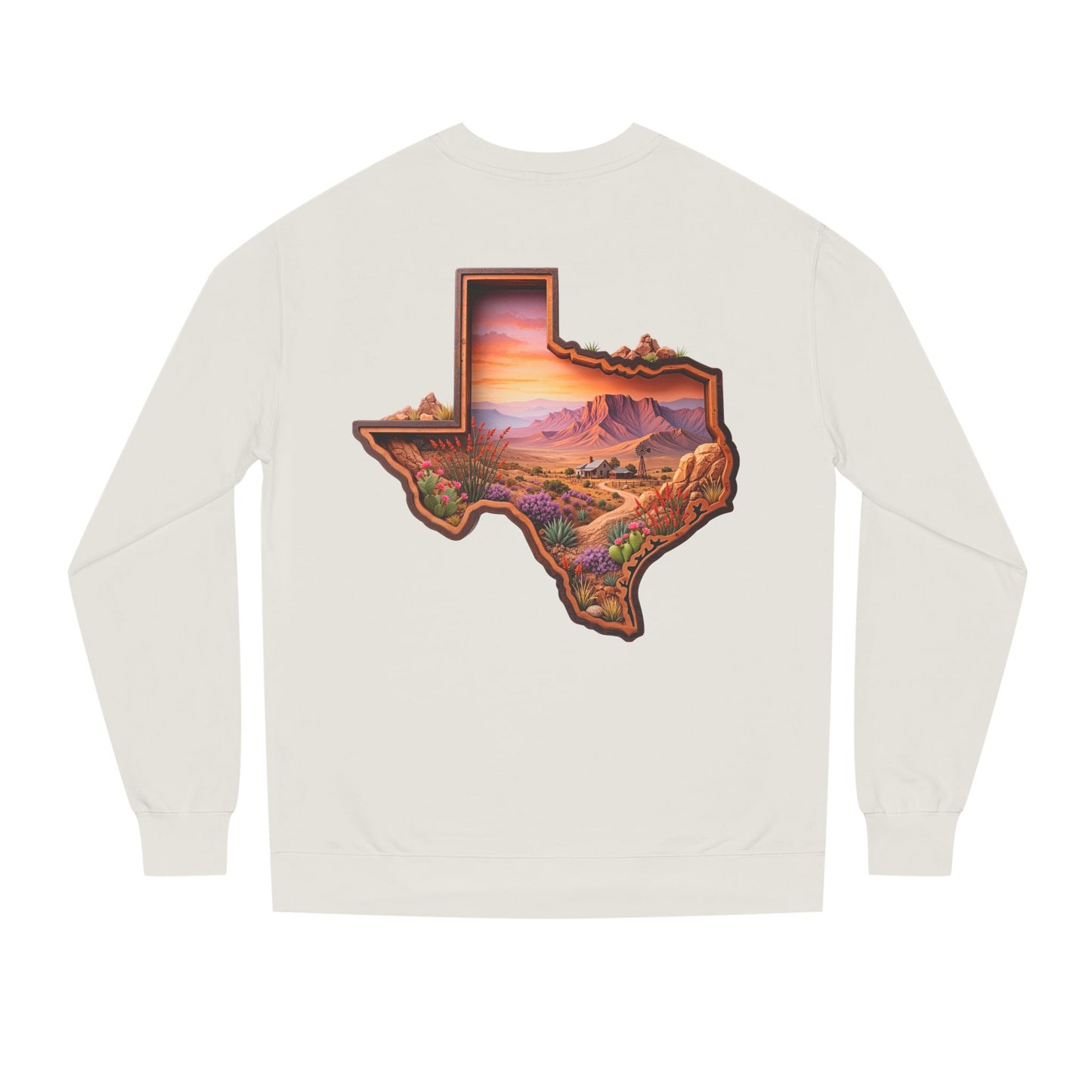 Texas Sunset Crewneck Sweatshirt — Scenic Lone Star State Landscape