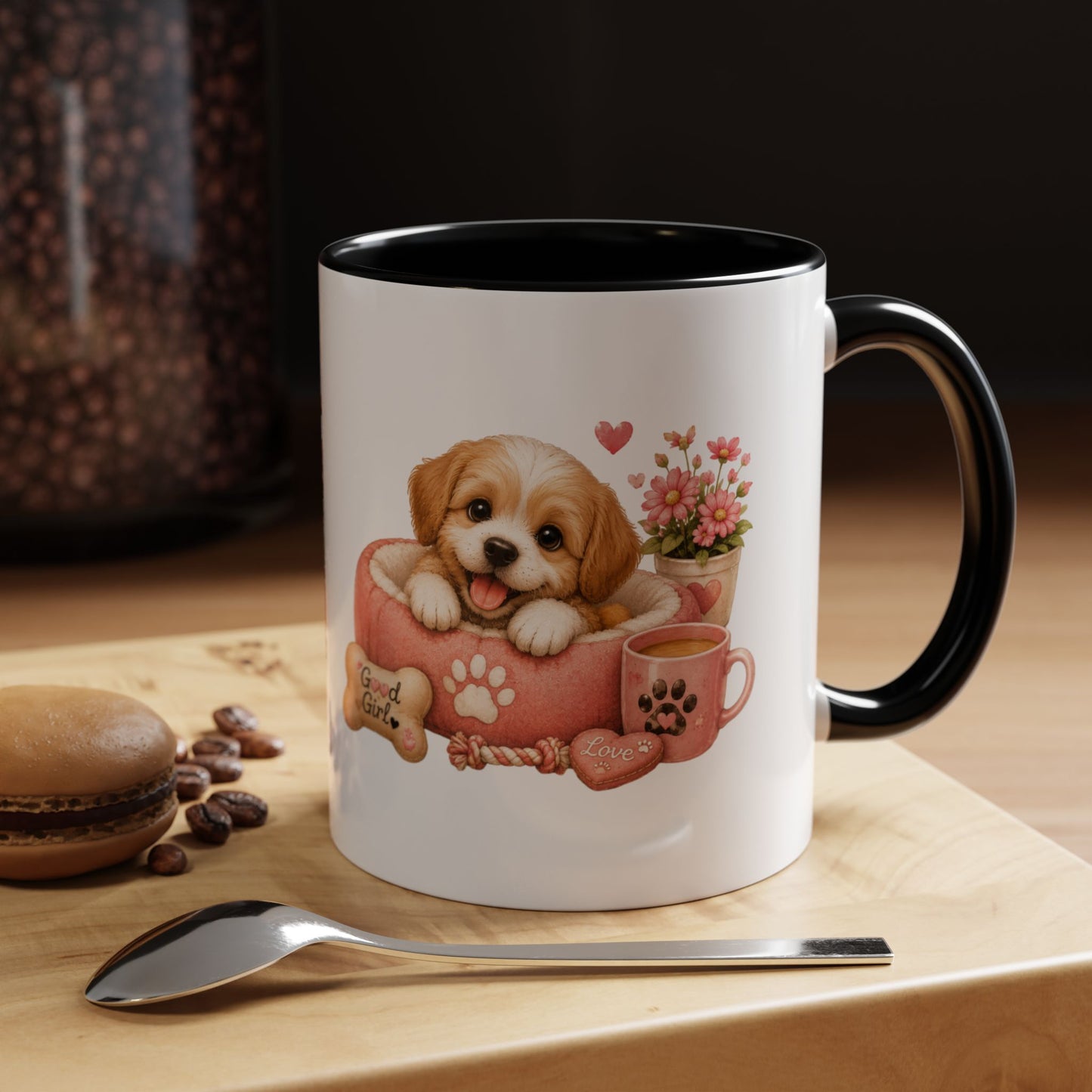 Cute Puppy Coffee Mug — Adorable 'Good Girl' Dog Design, Accent 11/15oz