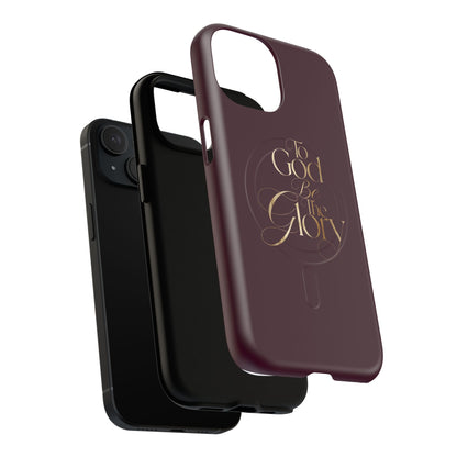 "To God Be The Glory" Tough Magnetic Phone Case — Burgundy Christian iPhone Cover
