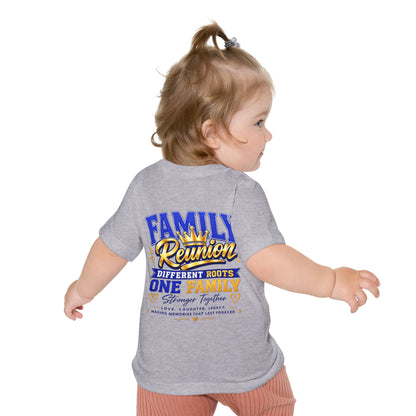 Family Reunion Baby T-Shirt — “Different Roots One Family” Infant Tee