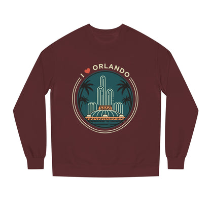 Orlando Fountain Crewneck Sweatshirt — Retro Palm Tree Cityscape