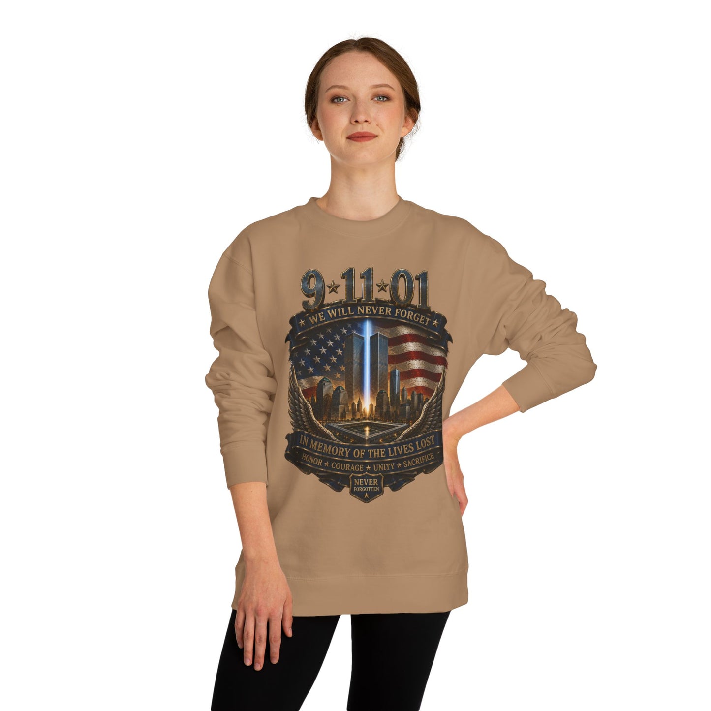 9/11 Never Forget Memorial Sweatshirt – In Memory of the Lives Lost