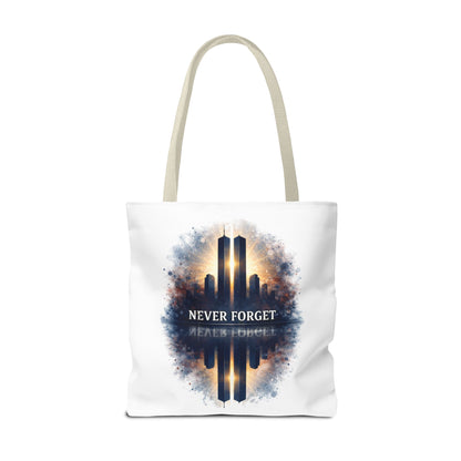 Never Forget Memorial Tote Bag — 9/11 Tribute Skyline All-Over Print