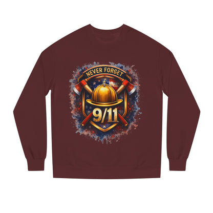 9/11 Never Forget Firefighter Helmet Crewneck Sweatshirt