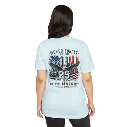 9/11 25th Anniversary 'Never Forget' Memorial T-Shirt