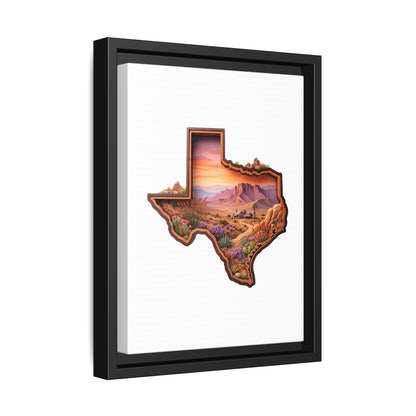 Framed Texas Landscape Matte Canvas — Desert Sunset State Art Print