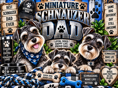 Miniature Schnauzer Dad 40oz Vacuum Tumbler – Insulated Travel Mug with Straw