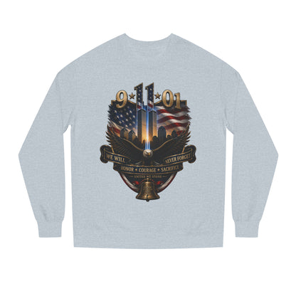 9/11 Memorial Sweatshirt — We Will Never Forget Tribute Crewneck