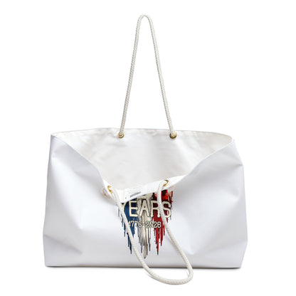 Patriotic 250th Anniversary Weekender Bag — USA Stars & Stripes Travel Tote