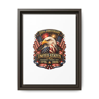 Patriotic Eagle 250th Anniversary Framed Canvas Print — United States 1776–2026