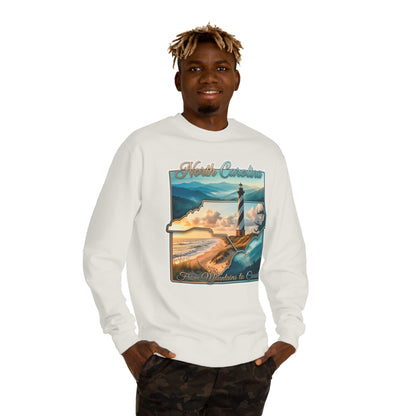 North Carolina Lighthouse Sweatshirt — From Mountains to Coast Scenic Crewneck