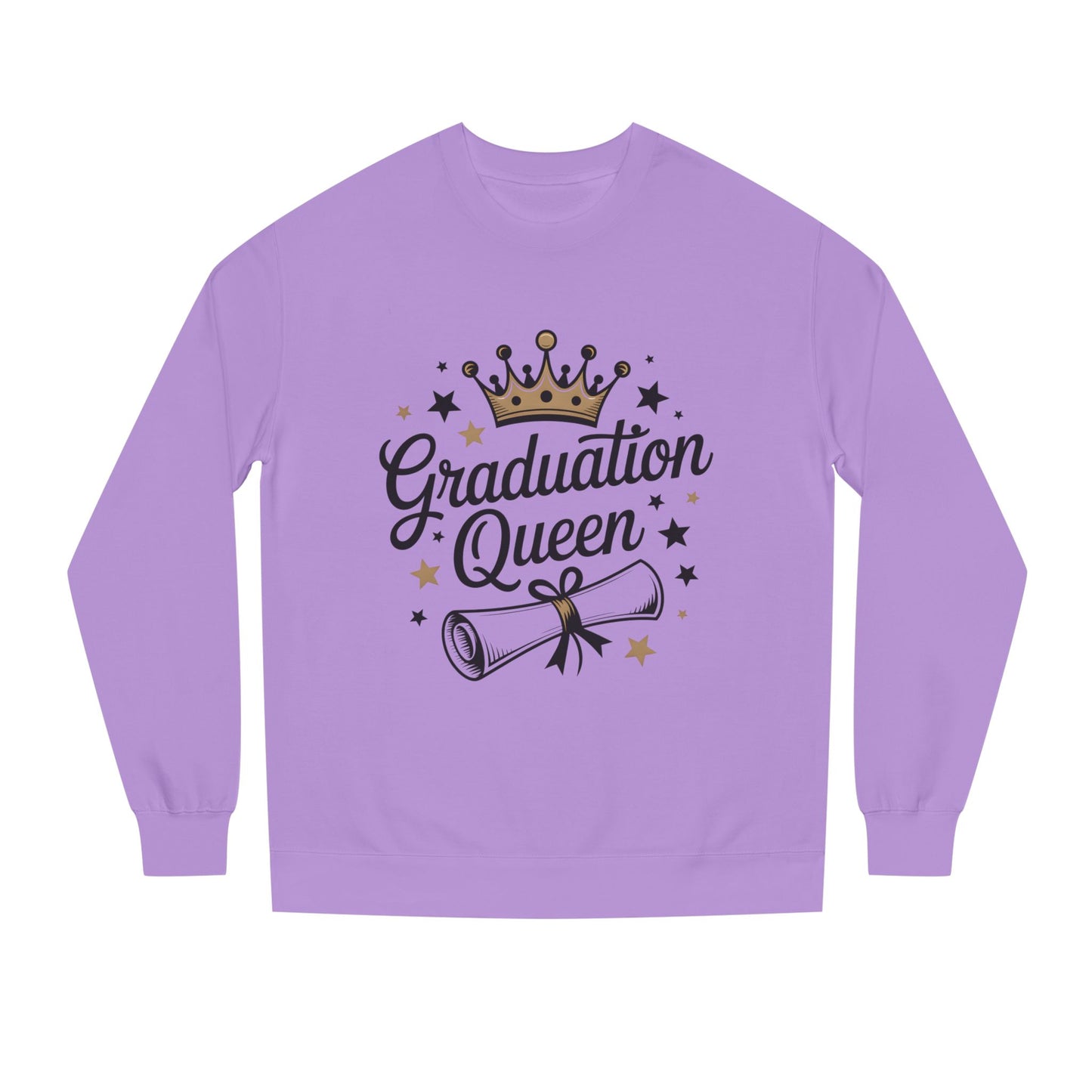 Graduation Queen Crewneck Sweatshirt — Crown & Diploma Celebration Pullover