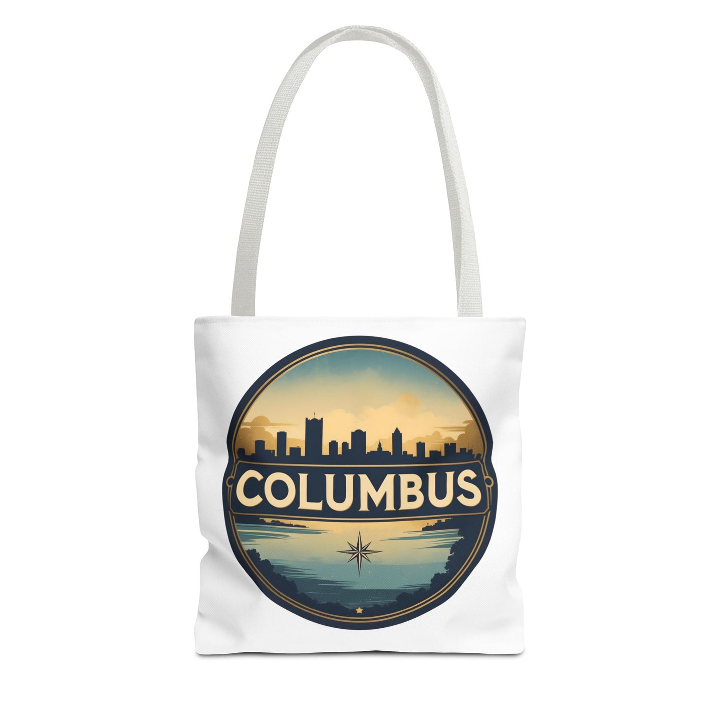 Columbus Skyline Tote Bag — Retro Cityscape Canvas Tote