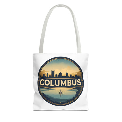 Columbus Skyline Tote Bag — Retro Cityscape Canvas Tote