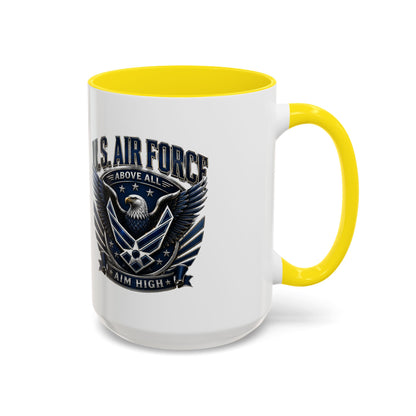 U.S. Air Force Eagle Coffee Mug – "Aim High" Accent Ceramic Mug (11/15oz)