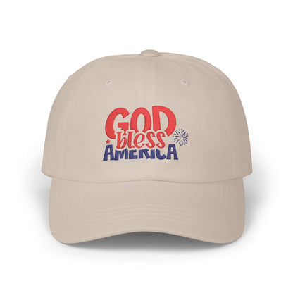 God Bless America Embroidered Dad Cap