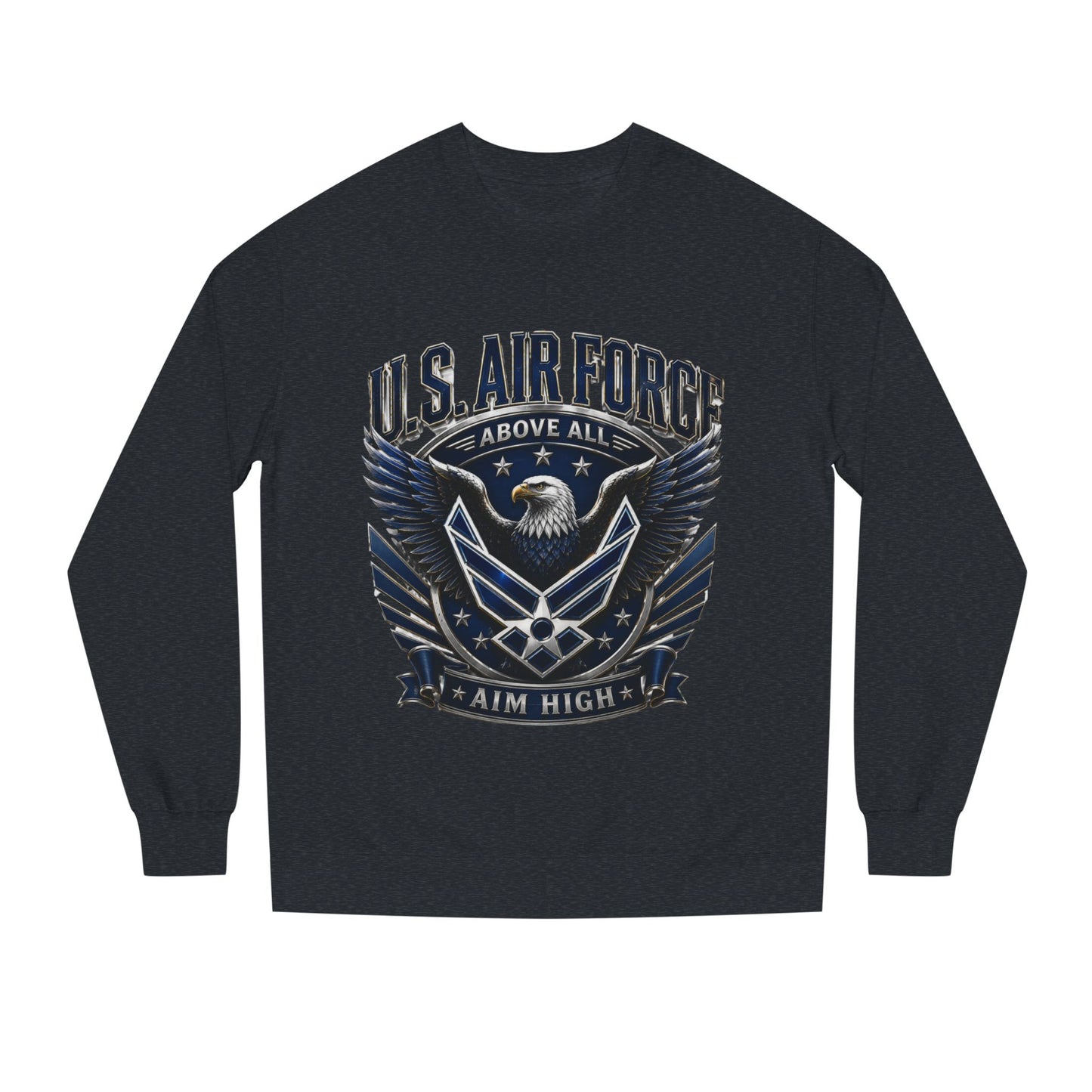 U.S. Air Force Crewneck Sweatshirt — "Above All, Aim High" Graphic