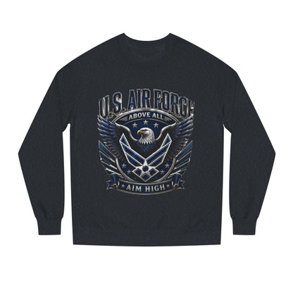 U.S. Air Force Crewneck Sweatshirt — "Above All, Aim High" Graphic