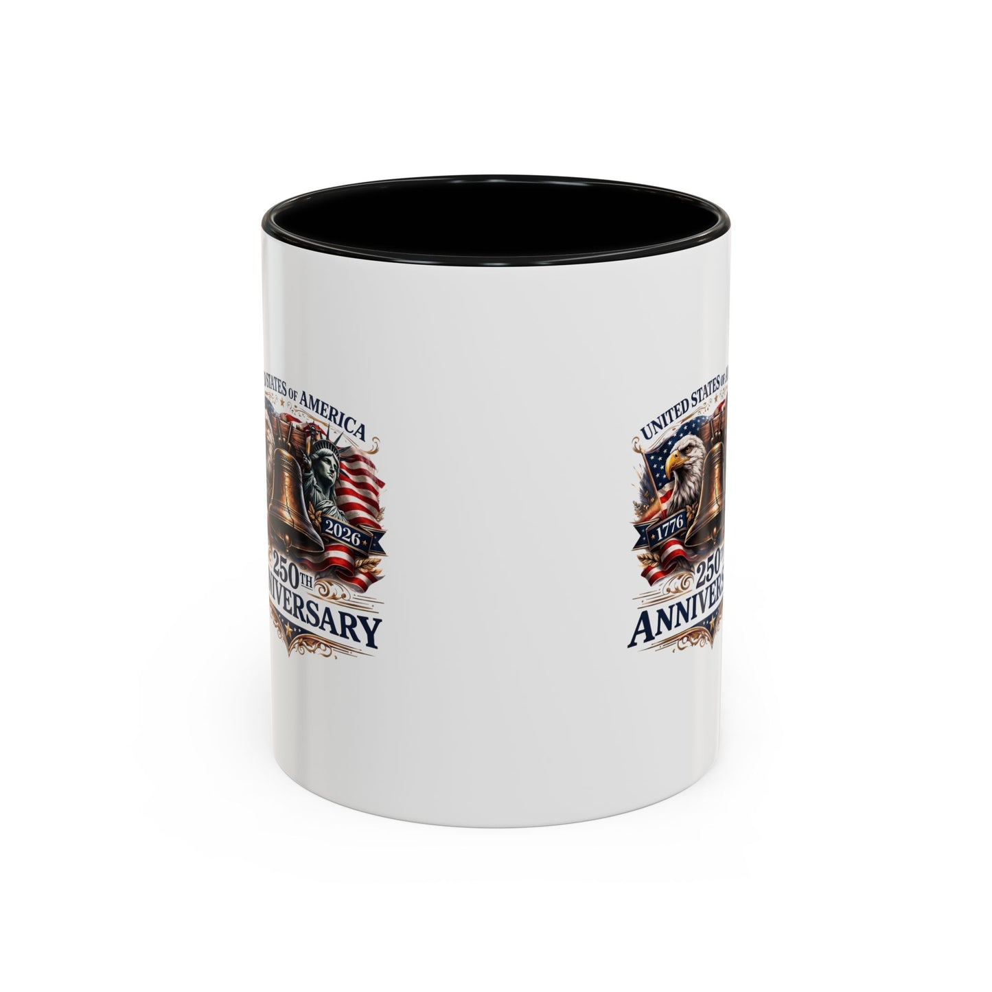 250th Anniversary Accent Coffee Mug — Patriotic United States Bell & Eagle Design (11/15 oz)