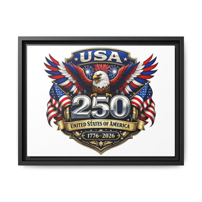 USA 250 Anniversary Framed Canvas — Patriotic Eagle 1776–2026 Wall Art