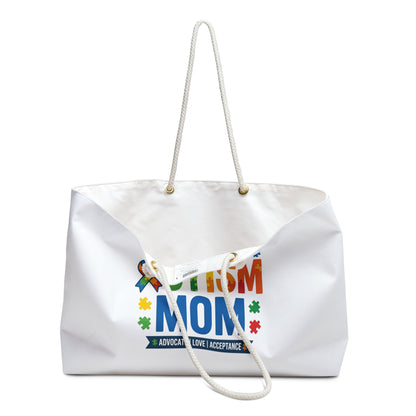 Proud Autism Mom Weekender Bag — Advocate Love Acceptance Tote