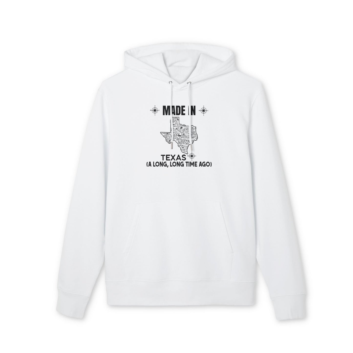 Texas Map Hoodie — "Made in Texas (A Long, Long Time Ago)" Graphic Pullover