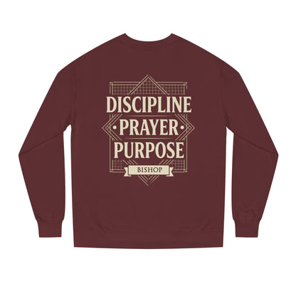 Crewneck Sweatshirt — "Discipline Prayer Purpose" Inspirational Faith Design