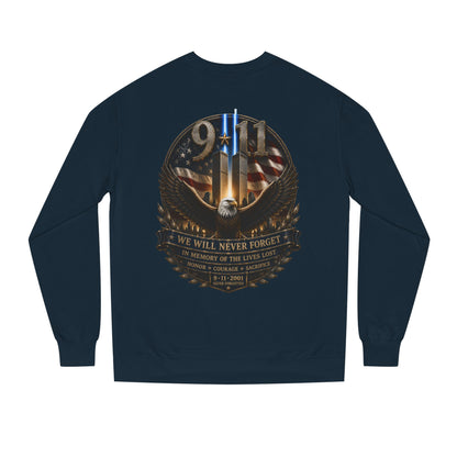 9/11 Memorial Sweatshirt — We Will Never Forget Tribute Crewneck