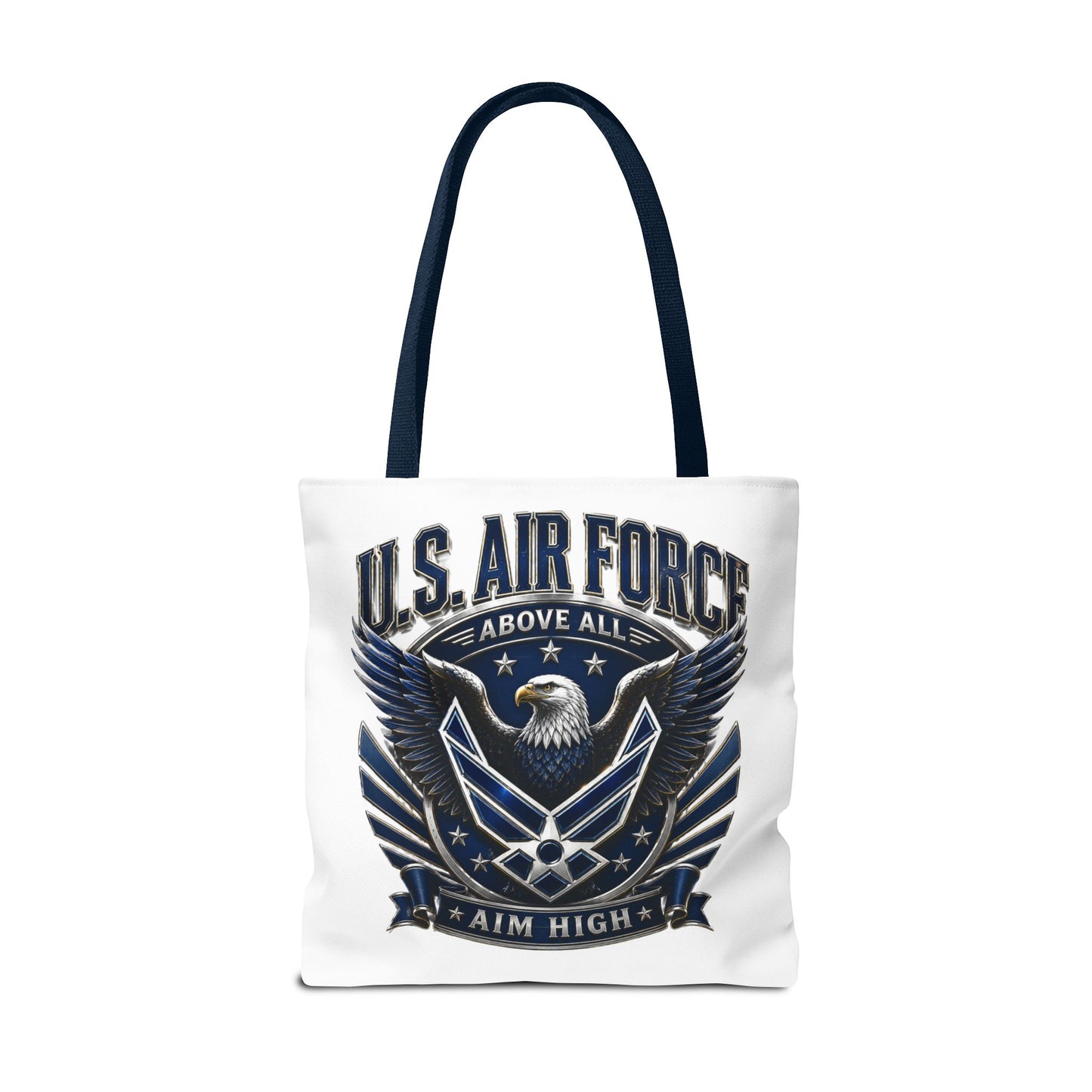 U.S. Air Force Eagle Tote Bag - "Aim High" Military Canvas Tote