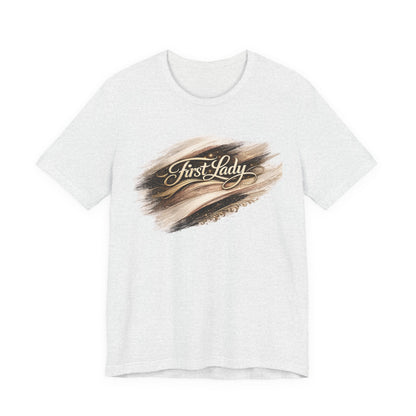 First Lady Brushstroke Tee — Elegant Script Graphic T‑Shirt