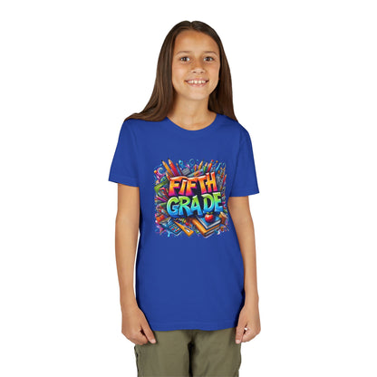Fifth Grade Kid's Tee - Colorful School Supplies Back to School T-Shirt