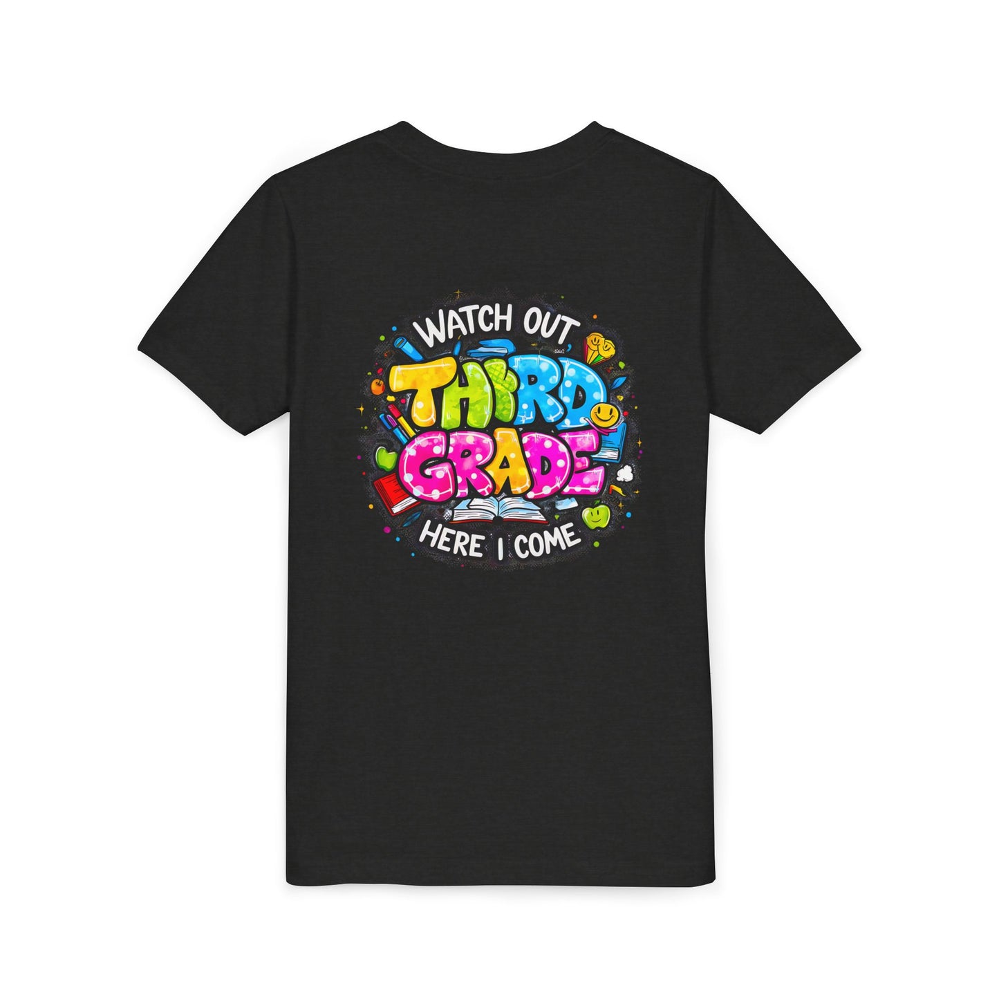 Third Grade Kids T‑Shirt — "Watch Out Third Grade Here I Come" Back-to-School Tee