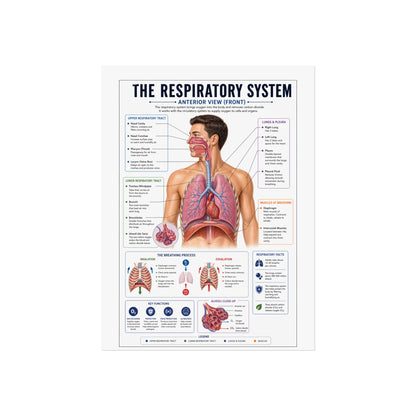 Respiratory System Anatomy Poster - Educational Fine Art Medical Print