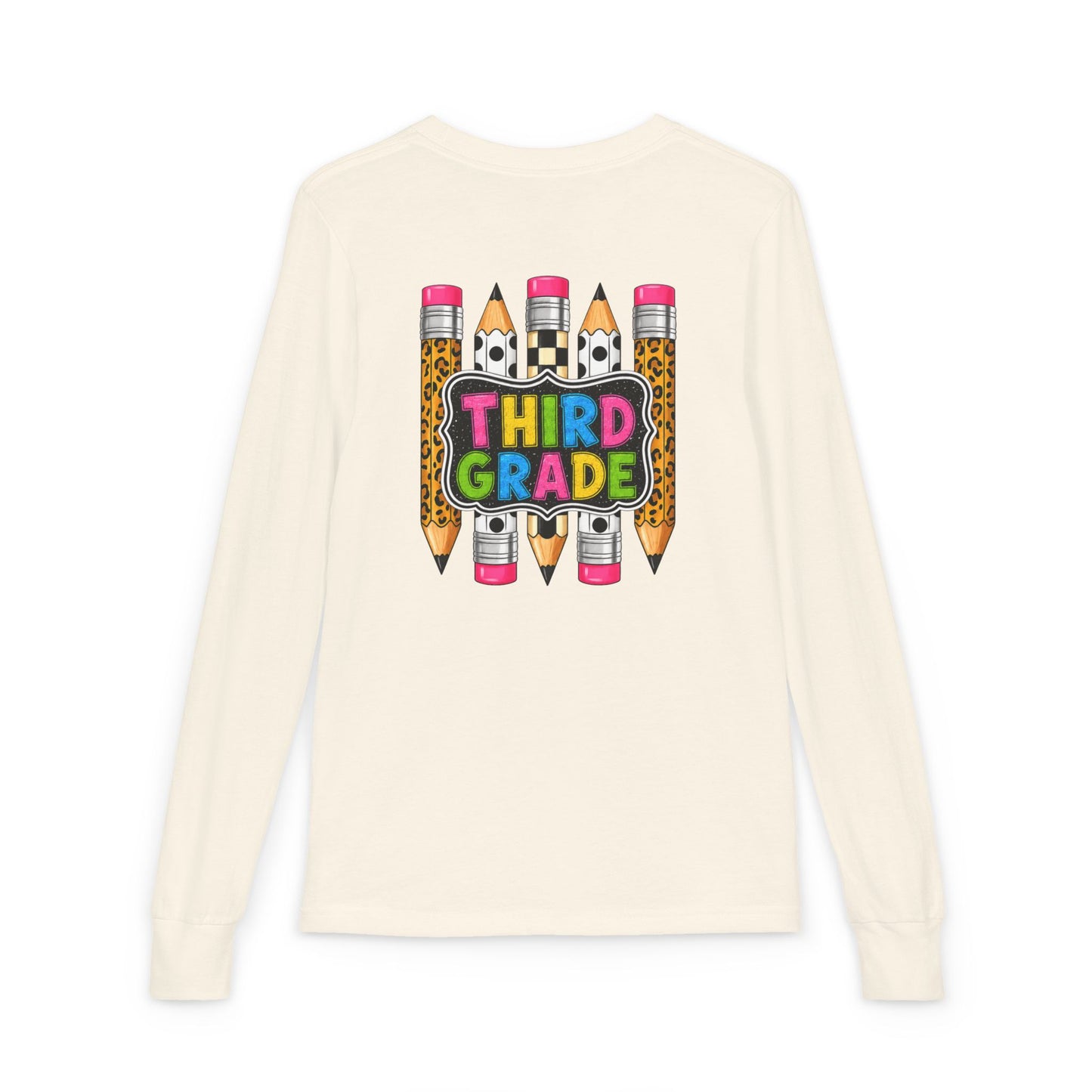 Third Grade Pencil Graphic Long Sleeve Tee