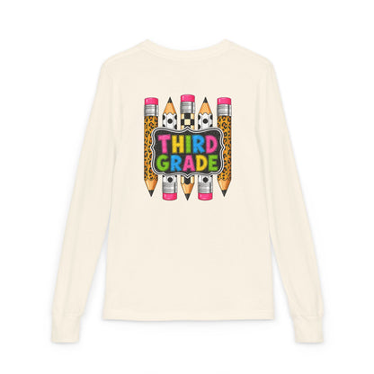 Third Grade Pencil Graphic Long Sleeve Tee