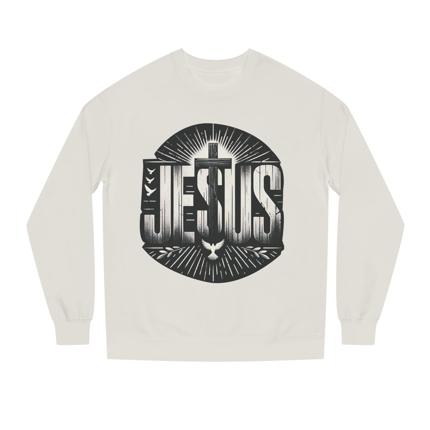 Jesus Graphic Sweatshirt — Vintage Religious Cross & Lamb Crewneck