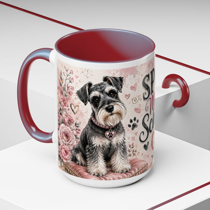 Spoiled Miniature Schnauzer Club Accent Coffee Mug — Cute Dog Mom Gift
