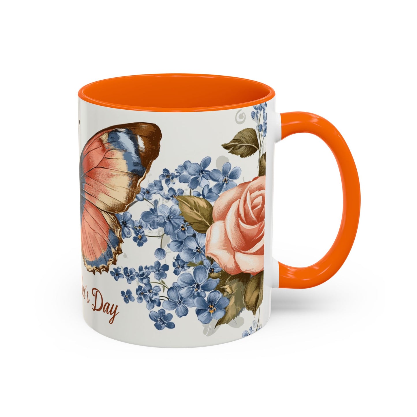 Mother's Day Butterfly Coffee Mug - 'Happy Mother's Day' Floral Accent Mug