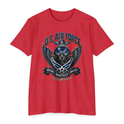 U.S. Air Force Skull Wings T-Shirt — Defend Protect Dominate Military Tee
