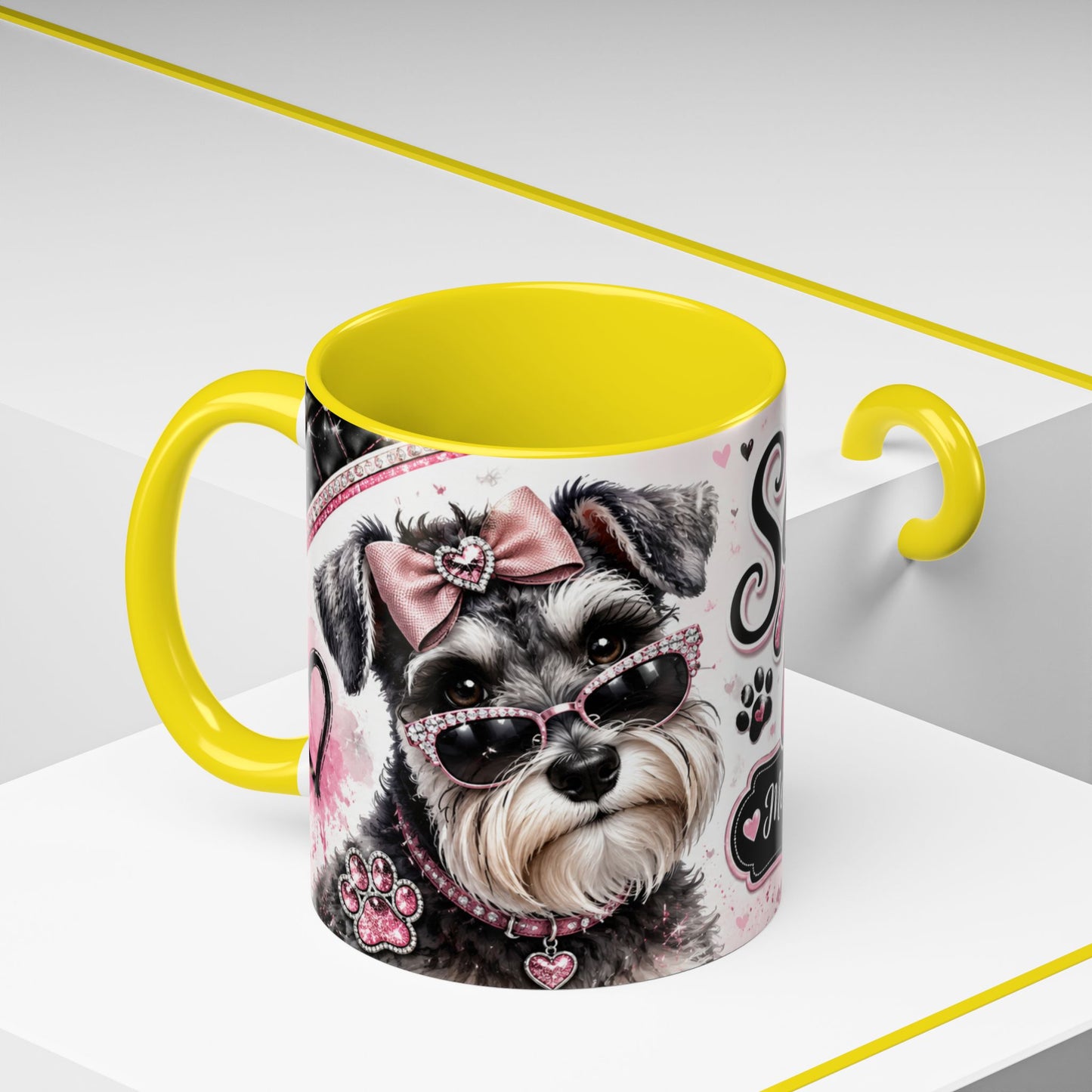 Schnauzer Mom Coffee Mug — "Messy Beard, Big Heart" Accent 11/15oz
