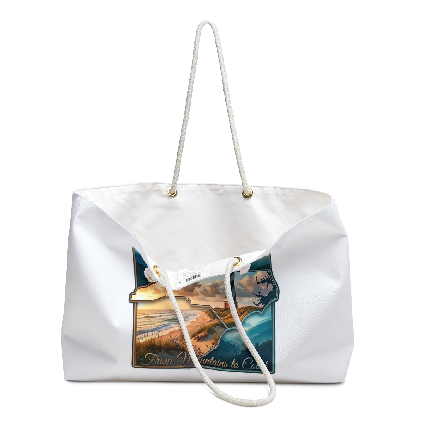 North Carolina Lighthouse Weekender Bag — From Mountains to Coast Travel Tote