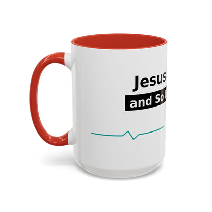 Jesus Saves… and So Does Insulin - Faith & Diabetes Accent Coffee Mug (11/15 oz)