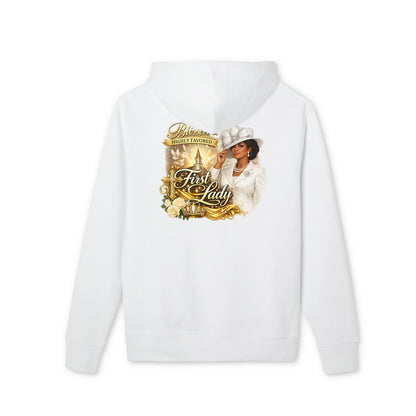First Lady Portrait Hoodie — Elegant Gold Rose Graphic
